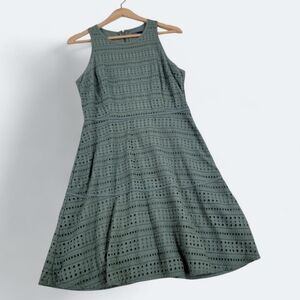 Gap Green Eyelette Cotton Lace Sleeveless Dress Size 2 Sage Olive